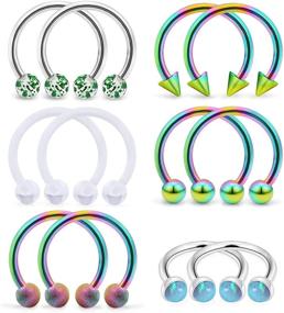 img 4 attached to SCERRING Stainless Horseshoe Cartilage Earrings Women's Jewelry in Body Jewelry