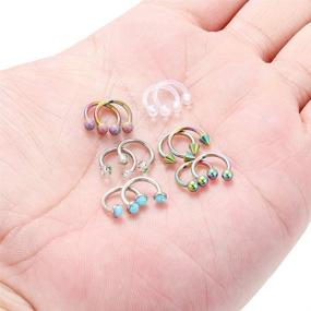 img 2 attached to SCERRING Stainless Horseshoe Cartilage Earrings Women's Jewelry in Body Jewelry