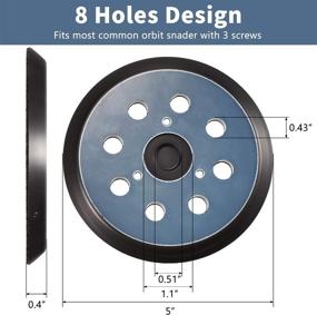 img 3 attached to 🛠️ Premium 5 Inch 8 Hole Hook and Loop Orbital Sander Pads with 30 Sanding Discs Compatible with Makita and Porter Cable – High-Quality Sandpaper in Multiple Grits (Bluish-Black and Red)