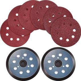 img 4 attached to 🛠️ Premium 5 Inch 8 Hole Hook and Loop Orbital Sander Pads with 30 Sanding Discs Compatible with Makita and Porter Cable – High-Quality Sandpaper in Multiple Grits (Bluish-Black and Red)