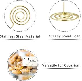 img 3 attached to 😍 Набор из 30 проволочных подставок для столов PAMASE в форме сердца, звезды и кольца с золотым покрытием - держатели местных карточек для свадеб, вечеринок, банкетов, детских вечеров и офиса - клипсы для карт с именами, номерами, фото и меню размером 3.3 дюйма