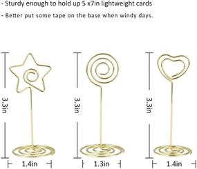 img 2 attached to 😍 Набор из 30 проволочных подставок для столов PAMASE в форме сердца, звезды и кольца с золотым покрытием - держатели местных карточек для свадеб, вечеринок, банкетов, детских вечеров и офиса - клипсы для карт с именами, номерами, фото и меню размером 3.3 дюйма