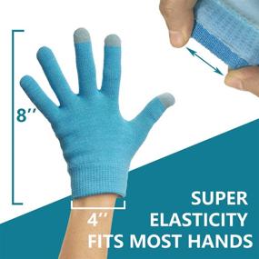 img 2 attached to 🧤 Moisturizing Gel Gloves: Repair Dry, Cracked Hands - Eczema Relief, Spa Treatment, Touch Screen, Blue