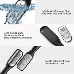 img 2 attached to 🦶 Effective Foot Callus Remover: Colossal Foot Rasp & Professional Scrubber Kit to Remove Hard Skin, Wet & Dry Feet - Surgical Grade Stainless Steel File (Black & Silvery)