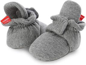 img 1 attached to 👶 KIDSUN Baby Boys Girls Fleece Booties Stay On Socks Soft Shoes Non Skid Winter Warm Christmas Slippers for Newborn Infants