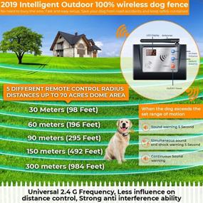 img 1 attached to 🐕 Advanced Wireless Fence for 3 Dogs: No Burying Wire, Rechargeable & Waterproof Dog Collar | Covers 70 Acres | 2.4G Signal, 6 Vibration/Beep/Shock Levels