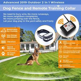 img 3 attached to 🐕 Advanced Wireless Fence for 3 Dogs: No Burying Wire, Rechargeable & Waterproof Dog Collar | Covers 70 Acres | 2.4G Signal, 6 Vibration/Beep/Shock Levels