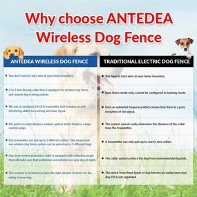 img 2 attached to 🐕 Advanced Wireless Fence for 3 Dogs: No Burying Wire, Rechargeable & Waterproof Dog Collar | Covers 70 Acres | 2.4G Signal, 6 Vibration/Beep/Shock Levels