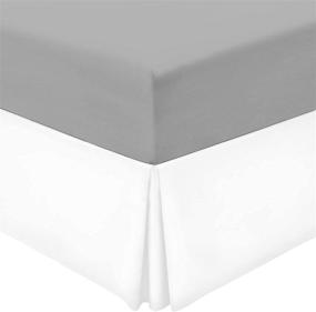 img 4 attached to SoftoDream 600 Thread Count Egyptian Cotton King Size Bed Skirt with Classic Tailored Style, 10 Inch Drop, Dust Ruffle, Wrinkle and Fade Resistance - White, Solid Hotel Quality