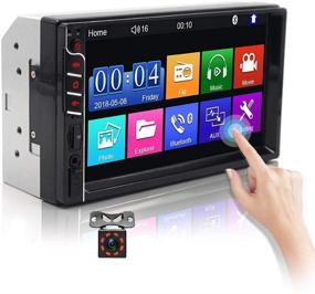 img 4 attached to 🚗 Podofo Double Din Car Stereo: Bluetooth MP5 Player with 7”Touch Screen, USB/TF/AUX-in, FM Radio & Mirror Link. Includes Backup Camera & Remote Control