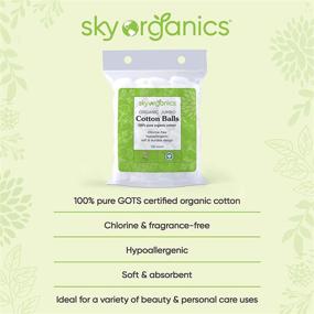img 3 attached to 🌿 Sky Organics 300ct Organic Cotton Balls: Fragrance & Chlorine-Free, Biodegradable Jumbo Absorbent Cotton for Nail & Make-up Removal - Cruelty-Free