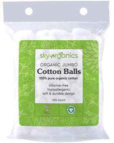 img 4 attached to 🌿 Sky Organics 300ct Organic Cotton Balls: Fragrance & Chlorine-Free, Biodegradable Jumbo Absorbent Cotton for Nail & Make-up Removal - Cruelty-Free