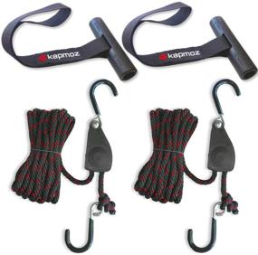 img 4 attached to 🚣 Premium Kayak Tie Down Straps Kit: Bow and Stern Loops, Ratchet Rope, Canoe Pulley, Hanger, and Anchor Point Tying Set