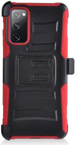 img 1 attached to CELZEN - For Samsung Galaxy S20 FE 5G (SM-G781) - Phone Case W/Belt Clip Holster - CV1 Red