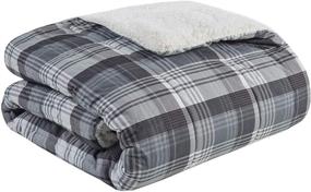 img 3 attached to 🛋️ Woolrich Down Alternative Plaid Throw: Premium Softness and Coziness for Bed, Couch or Sofa (50x70, Tasha Grey)