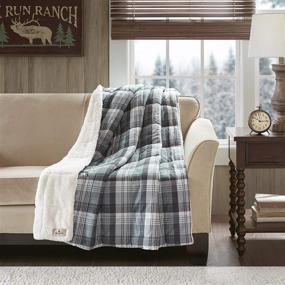 img 4 attached to 🛋️ Woolrich Down Alternative Plaid Throw: Premium Softness and Coziness for Bed, Couch or Sofa (50x70, Tasha Grey)