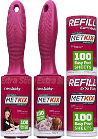 img 4 attached to 🐾 Metkix Extra Sticky Pet Hair Remover Lint Rollers - Value Set of 400 Sheets. Includes Pet Lint Brush for Furniture and Clothes, Efficient Cat and Dog Fur Lint Remover