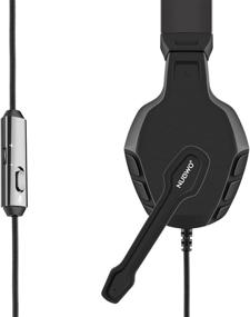 img 1 attached to NUBWO U3 Gaming Headset - 3.5mm Over Ear with Flexible Microphone, Volume Control for PC, PS4, PS5, Xbox One, Laptop, Mac, iPad, Nintendo Switch Games - Black