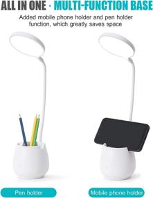 img 3 attached to 💡 Multipurpose LED Desk Lamp with USB Charging Port, Pen Holder, 3 Color Modes & Stepless Dimmable Brightness - Ideal Home Office, Study Lamp with Eye-Caring LED Light for Reading, Studying, and Dorm Rooms