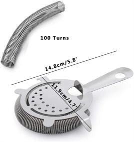 img 3 attached to 🍸 SKY FISH Stainless Steel Hawthorne Cocktail Strainer – Professional 4 Prong Strainer with 100 Wire Spring – Bar Essential Tool