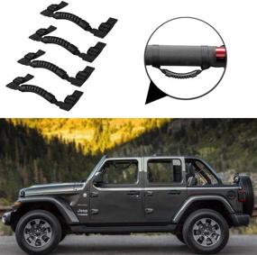 img 2 attached to 🚗 Enhance Your Jeep Wrangler with Durable Grab Handles - Roll Bar Accessories for Jeep Handles Wrangler JL Accessories! (Fits models 1955-2019 TJ JK JKU JL JLU CJ CJ5 CJ7)