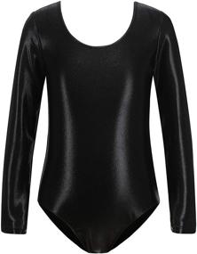 img 4 attached to Gymnastics Leotards Sparkly Metallic Practice Girls' Clothing