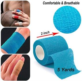 img 3 attached to 🤕 16-Pack Self Adhesive Bandage Wrap - 2”x 5 Yards - Vet Wrap for Animals - Athletic Elastic Cohesive Bandage for Healing Wrist and Ankle Sprain - Tattoo Grip Cover Wrap for Dogs, Cats, and Horses
