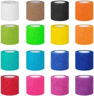 🤕 16-pack self adhesive bandage wrap - 2”x 5 yards - vet wrap for animals - athletic elastic cohesive bandage for healing wrist and ankle sprain - tattoo grip cover wrap for dogs, cats, and horses логотип