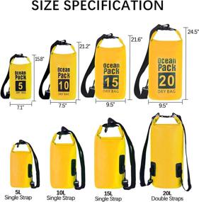 img 3 attached to 🌊 YWSPECIAL4U Waterproof Dry Bag with Phone Case - 5L/10L/15L/20L Outdoor Floating, Kayaking, Boating, Rafting, Swimming, Hiking, Camping, Fishing, and Beach Storage Backpack