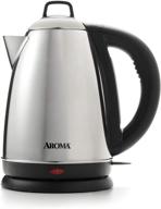 🔥 aroma housewares hot h20 x-press 1.5 liter electric water kettle: cordless, stainless steel powerhouse логотип