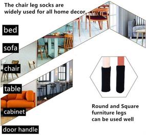 img 2 attached to 🪑 24 Pcs Chair Leg Socks: Non Slip Furniture Protectors, High Elastic Caps Covers, Set of Black Furniture Pads