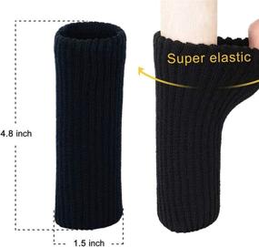 img 3 attached to 🪑 24 Pcs Chair Leg Socks: Non Slip Furniture Protectors, High Elastic Caps Covers, Set of Black Furniture Pads