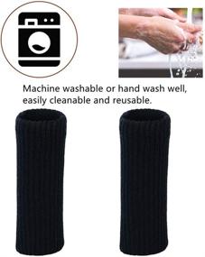 img 1 attached to 🪑 24 Pcs Chair Leg Socks: Non Slip Furniture Protectors, High Elastic Caps Covers, Set of Black Furniture Pads