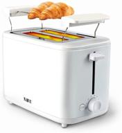 navu toaster 2 slice - extra wide slot, 7 browning settings, with warming rack - white логотип