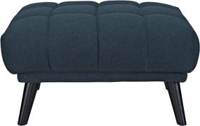 img 1 attached to 🔵 Blue Upholstered Fabric Button-Tufted Ottoman by Modway - Bestow