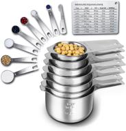 🥄 kuluner stainless steel measuring cups and spoons set - 16 piece metal measure for dry & liquid measurement, stackable kitchen gadgets for cooking & baking - best price logo