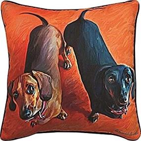 img 2 attached to 🐾 18-Inch Decorative Square Pillow - Manual Double Dachsies Dachshund Paws and Whiskers