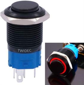 img 3 attached to 🔴 Twidec/19mm Raised Top Momentary Push Button Switch 1NO 1NC SPDT Mounting Hole Black Waterproof Stainless Steel Shell with Red LED Ring, Pre-Wired Wires, Suitable for Car Modification Switch - GM19O-BK-R