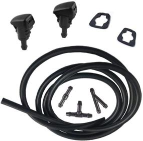 img 4 attached to Upgraded Front Windshield Washer Nozzles Kit with Jet & Fluid Hose - Compatible with Jeep, Chrysler, Dodge, Ram