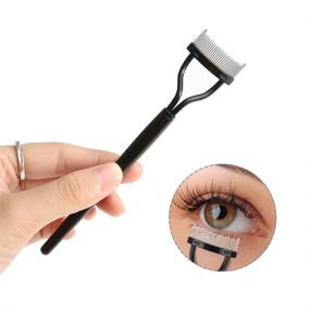 img 1 attached to 💫 Docolor Eyelash Comb Curler: Perfectly Separates, Curls, and Defines Lashes - Must-Have Makeup Mascara Applicator Tool with Comb Cover