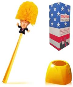 img 3 attached to Vimbo Original Donald Trump Toilet Brush Set: Make Your Toilet Great Again with Base Holder - Perfect Gag Gift in a Stylish Gift Box