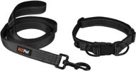 🐕 reflective dog collar and leash set by wz pet - adjustable, heavy duty, ideal for daily walking - 5ft leash, collar neck size 13.7”-19.7” - black logo