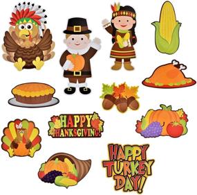 img 4 attached to 🍂 Thanksgiving Cutouts Hanging Wall Decorations - 24 Pack Fall Banner for Happy Harvest Autumn Celebration - Turkey, Pumpkin, Leaf Party Favor Supplies by Gift Boutique