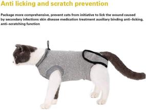 img 1 attached to 🐱 DogLemi Cat Recovery Suit: Soft Comfort Alternative for Abdominal Wounds and Skin Diseases in Small-Medium Cats