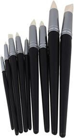 img 3 attached to Улучшите свою керамическую живопись с BQLZR инструментами для керамической живописи Clay Color Shapers: набор из 9 штук, инструменты для керамической живописи с черным деревянным ручкой