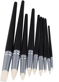 img 4 attached to 🎨 Enhance Your Pottery Painting with BQLZR Clay Color Shapers: Pack Of 9, Black Wood Shank Pottery Painting Tools