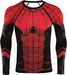 img 4 attached to 🦸 Superhero Compression T Shirts for Men - Stylish, Cool and Dry Workout Tees for Athletic Fitness and Running