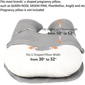 img 2 attached to 🤰 TILLYOU Cotton Pregnancy Full Body Pillow Cover U Shaped - Large Zipper, Snug Fit Replacement Case Pillowcase for Maternity Pillow: 55"x31", Breathable & Ultra Soft, Charcoal Gray