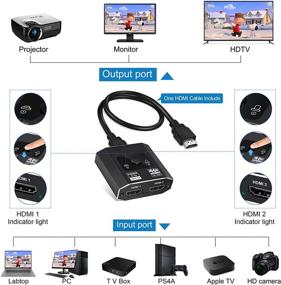 img 1 attached to 🔀 Avedio Ссылки 4K@60Hz HDMI Кабель Переключатель - Двунаправленный HDMI Переключатель 2 в 1 или 1 в 2 - Поддержка HDMI2.0b, HDCP2.2, HDR, Dobly Atmos - Телевизор, PS4, Apple TV, Roku.