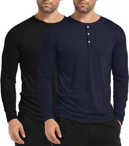 img 4 attached to CONFANDY Fashion Placket Henley Shirts